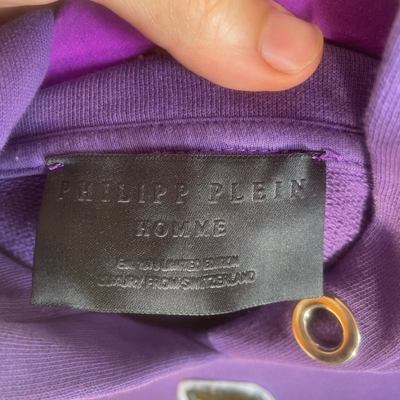 Philipp Plein Purple Hoodie with Raised Banana Applique - Picture 2 of 9